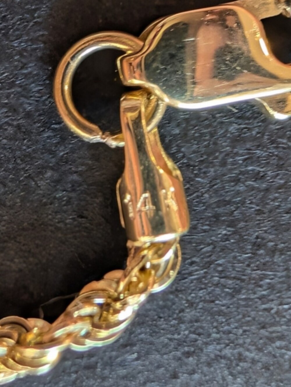 14k Gold Rope Bracelet - 1.5mm - 7in. - New - Picture 5 of 6